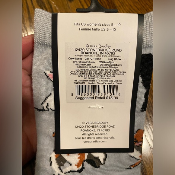 NWT Vera Bradley Dog Show Print Socks - Picture 4 of 4